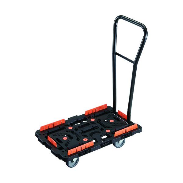 TRUSCO(トラスコ) 継ぎ合わせる式脂製平台車 ビートル 700X450 自在5輪 脱着式手持ち部分付 コボレ御仕舞い仕掛ける付 BT700KJ5H-E100 花・ガーデン・DIY-台車-DIY・工具