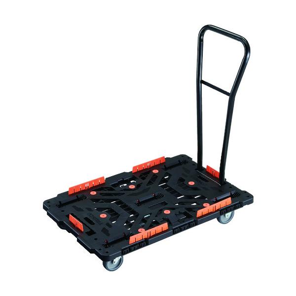 TRUSCO(トラスコ) 連結式樹脂製平台車 ビートル 900X600 自在3輪 脱着式ハンドル付 コボレ止めセット付 BT900KJ3H-E100