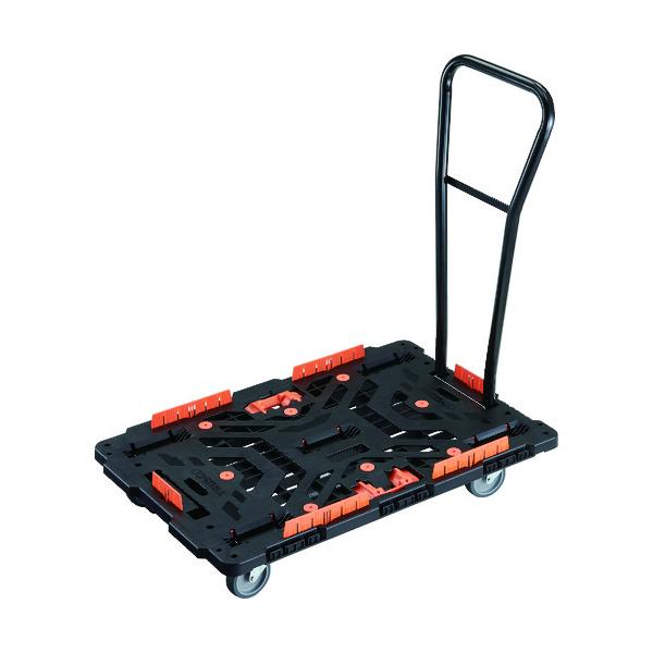 TRUSCO(トラスコ) 連結式樹脂製平台車 ビートル 900X600 自在5輪 脱着式ハンドル付 コボレ止めセット とめたろう付 BT900KJ5H-E100T