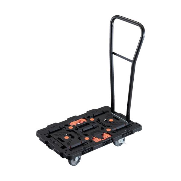 TRUSCO(トラスコ) 連結式樹脂製平台車 ビートル 700X450 自在5輪 内2輪ストッパー付 脱着式ハンドル付 とめたろう付 BT700J5S2H-E100T
