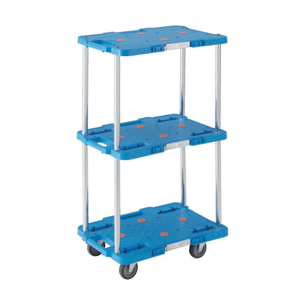 TRUSCO(トラスコ) 脂製手押し車 伝達ルートヴァン 3段式 370X500 青 MPB-503-B DIY・工具-花・ガーデン・DIY-物流・運搬器具