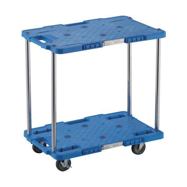 TRUSCO(トラスコ) 樹脂製台車 ルートバン 2段式 400X600 4輪自在ストッパー付 青 MPB-602JS-B 9,678円