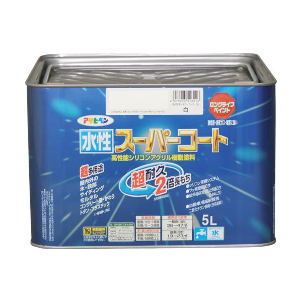 アサヒペン 水性スーパーコート 5L 白 416216