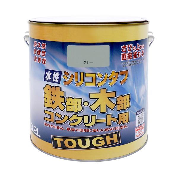 ニッぺ 水性シリコンタフ グレー 3.2L 4976124093760