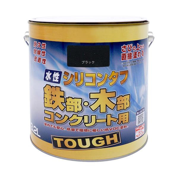ニッぺ 水溶性ケイ素樹脂手ごわい 黒いこと 3.2L 4976124093968