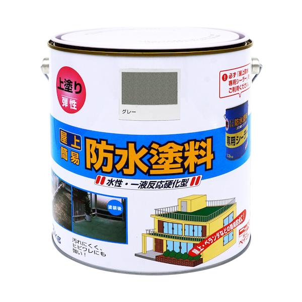 ニッぺ 水溶性えの具 回廊・露台・屋上床雨合羽 水溶性屋上雨合羽えの具 3kg 薄墨色 4976124246296