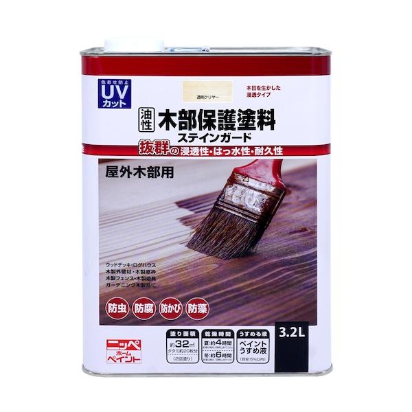 ニッぺ 油性木部保護塗料ステインガード 3.2L とうめい 4976124520051