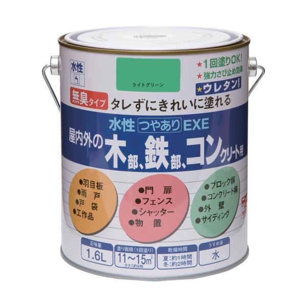 ニッぺ 水性つやありEXE 1.6L ライトグリーン HSU114-1.6 4976124421426≪在庫限り≫