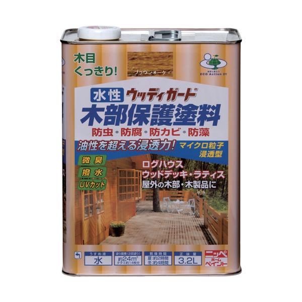 ニッぺ 水溶性ウッディガード 3.2L 赤銅色オーク材 HW207-3.2 4976124532764