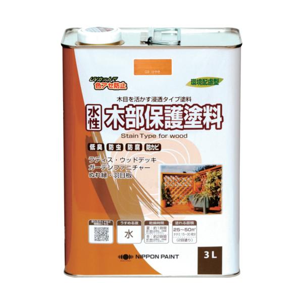 ニッぺ 水性木部保護塗料 3L けやき HXY003-3 4976124544521