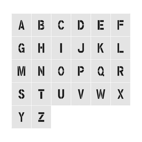 IM ステンシル A~Z 1書き割り26枚ユニット 文字記号大きさ100×65粍 AST-SETA10065