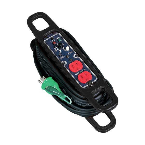 NICHIDO ハンドリール 電流コントロールリール 100V 3芯×10m 黒 アース付 HRC-E102