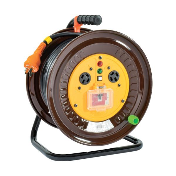 NICHIDO 電工ドラム 三相200V 過負荷漏電保護兼用ブレーカ付 20m ND-EC320-20A