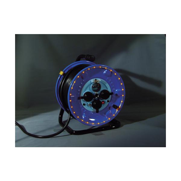 NICHIDO 電工ドラム 防雨型LEDラインドラム 赤 過負荷漏電保護兼用 30m NPWL-EK33-R