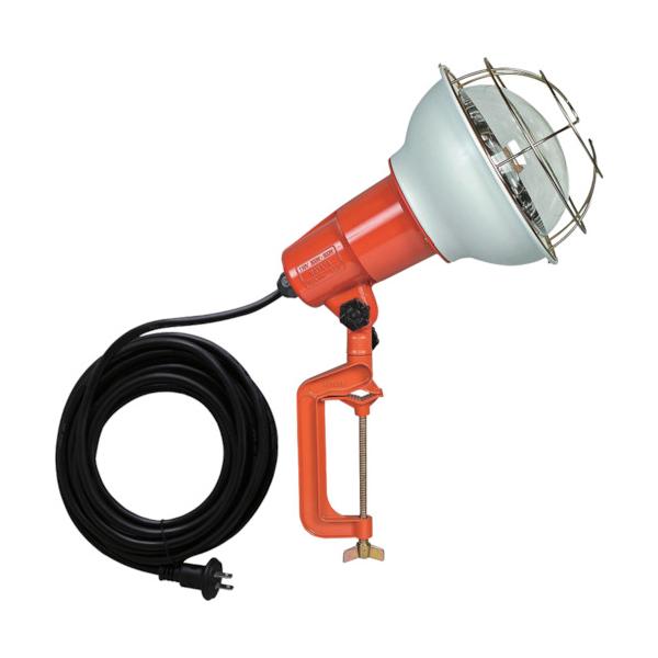 ハタヤ 防雨型作業灯 リフレクターランプ500W 100V電線5m バイス付 RE-505