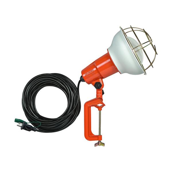 ハタヤ 防雨型作業灯 リフレクターランプ200W 100V接地付10m バイス付 RE-210K
