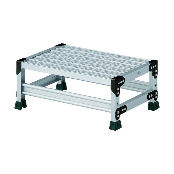 TRUSCO(トラスコ) やり方用踏台 軽銀製・グレーチング遣りくち SUS金具 1段 高さ0.25m 天板600×400 TSFGR-1625