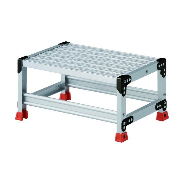 TRUSCO(トラスコ) やり方用踏台 軽銀製・グレーチング遣りくち SUS金具 1段 高さ0.3m 天板600×400 TSFGR-163