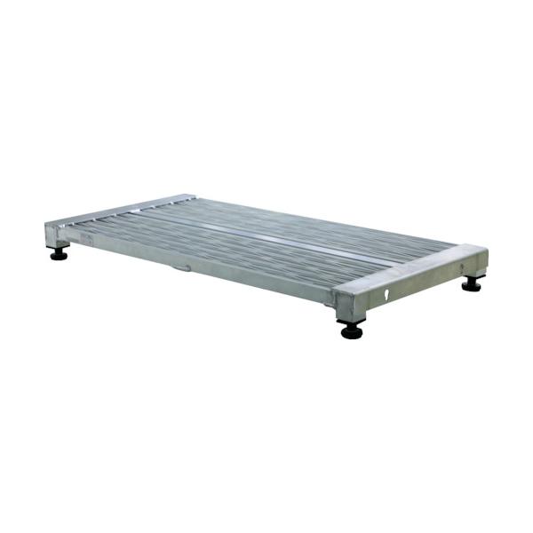 TRUSCO(トラスコ) 低床式軽銀製踏み段 グレーチング遣りくち 900X600XH90~120 TFSG-0960AL