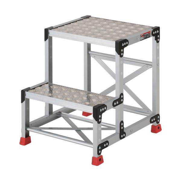 TRUSCO(トラスコ) やり方用踏台 軽銀製・縞板手合い 天板大きさ500X400XH600 TSFC-256