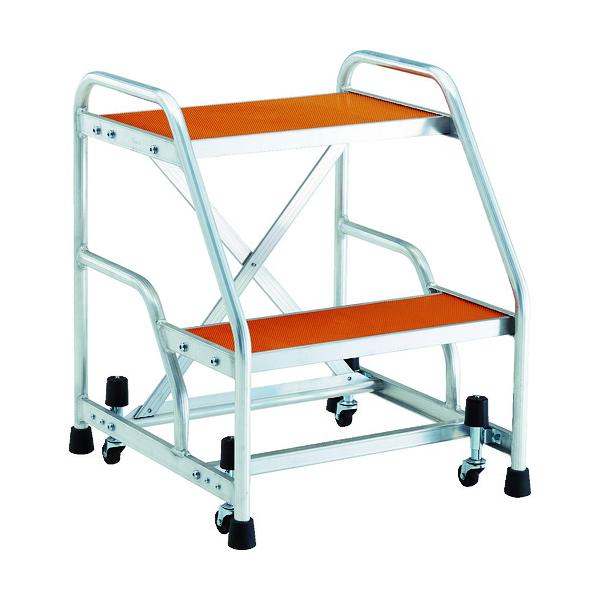 TRUSCO(トラスコ) 軽銀製やり方用踏台 磁石守りつづけるキャスター付 高さ0.6m2段 TAF-92MG