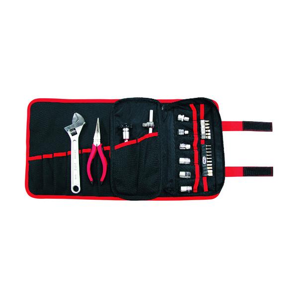 TONE 整備用工具セット ツールバッグセット レッド/ブラック 間口480×奥行265×高さ5mm TSA3170