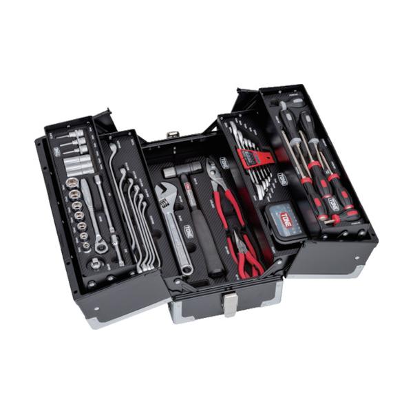 TONE 整備用工具セット ツールセット(ブラック仕様) 間口433&times;奥行220&times;高さ240mm TSAT330BK｜工具の楽市 49,585円