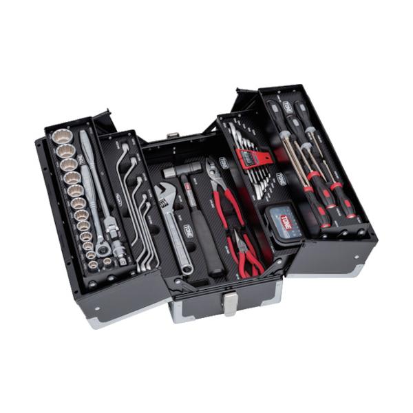 TONE 整備用工具セット ツールセット (ブラック仕様) 間口433×奥行220×高さ240mm TSST430BK