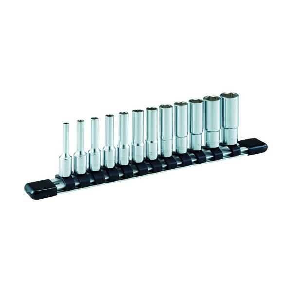 TONE ディープソケットセット(インチ) (6角・ホルダー付) 吋目 12pcs 差込角6.35mm HSBL212|工具の楽市
