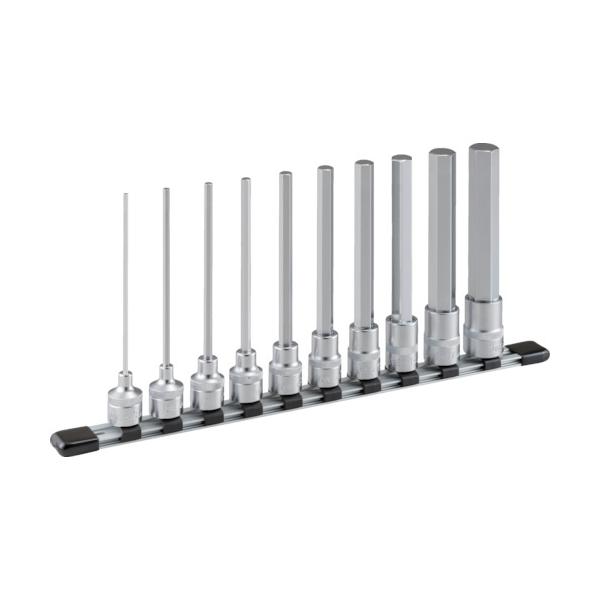 TONE 超ロングヘキサゴンソケットセット(ホルダー付) 10pcs HH410LL｜工具の楽市 19,540円