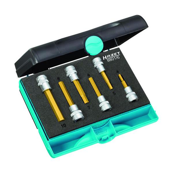 HAZET ヘックスドライバーソケットセット(差込角9.5mm) ケース入り 8801HS6