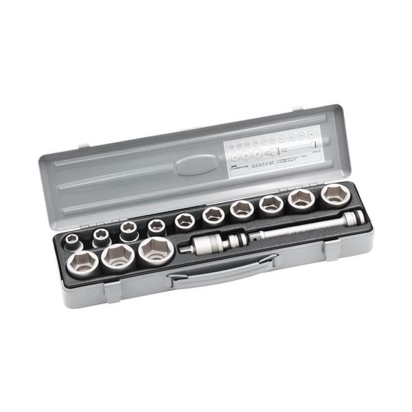 TONE 差しひびき用ソケット書き割り(脂御盆付) 15pcs 差込角12.7粍 NV4132