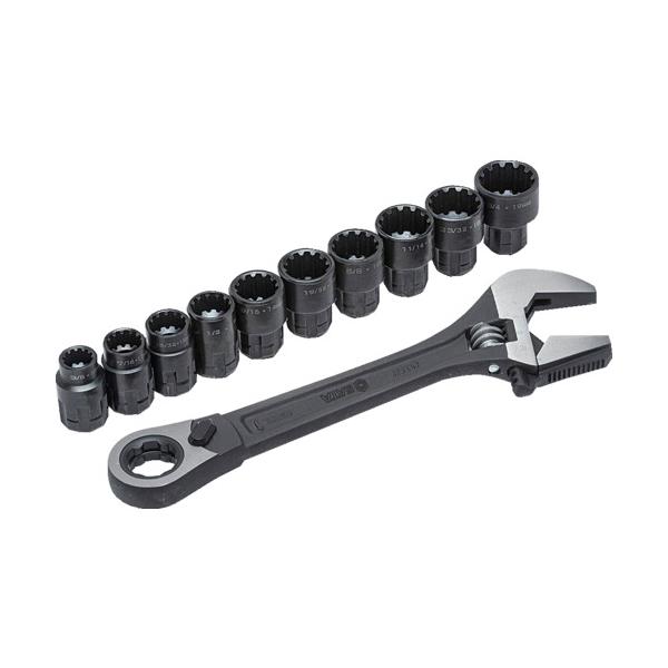 SATA 合わせる能力のあるコンビネーションモンキーレンチソケットセット 黒(11点) ST09000