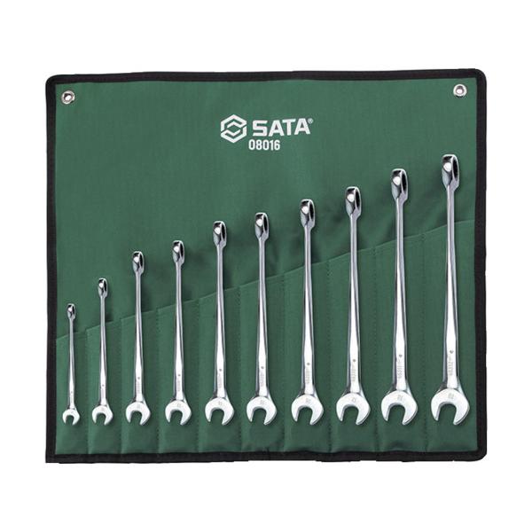 SATA X-BEAM コンビネーションラチェットレンチセット(10点) 08016｜工具の楽市 14,815円