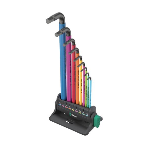 Wera 950/9 ヘックスプラスマルチカラー3 Lキーセット ミリサイズ ブラックレーザー 133165
