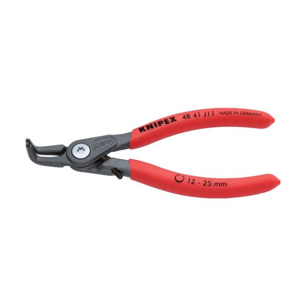 KNIPEX 穴用精密スナップリングプライヤ-90度 オープンリミッター付き 12-25mm 4841-J11