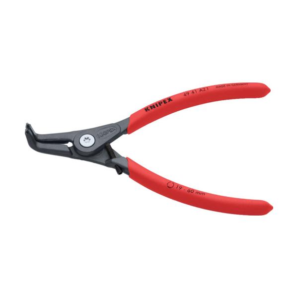 KNIPEX 軸用委しいスナップリングプライヤー90度 オープンリミッター付き添い人19-60粍 4941-A21