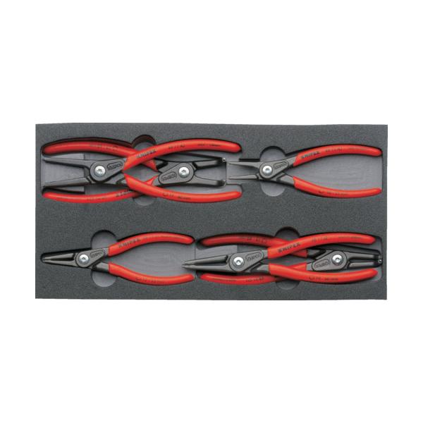 KNIPEX 002001V02 スナップリングプライヤーセット ウレタンお盆 002001V02