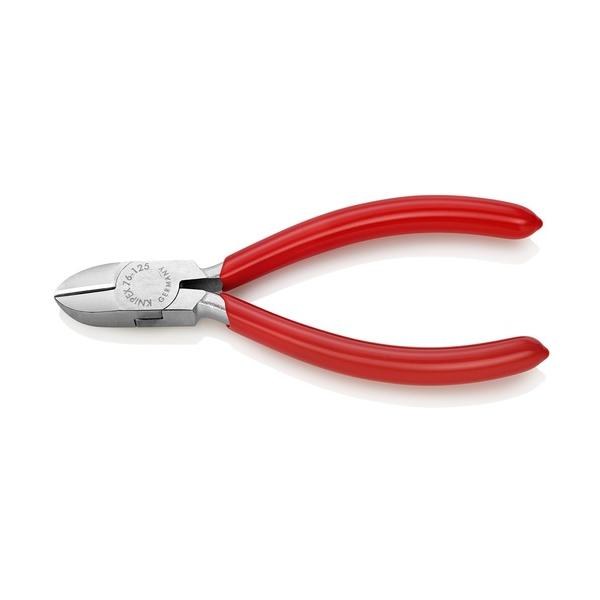KNIPEX エレクトロニクスニッパー プラスチックハンドル クロムメッキ 125mm 7603-125≪在庫限り≫