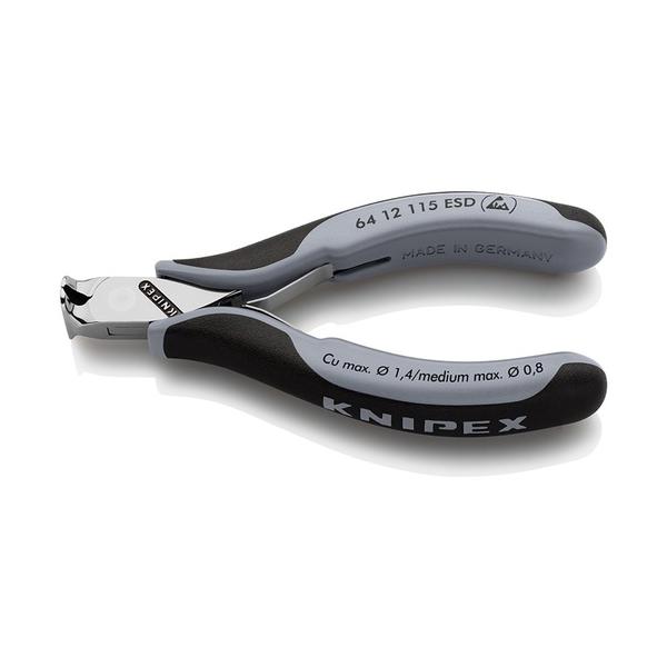 KNIPEX エレクトロニクスエンドカッティングニッパー 閃光電球撥ねのける ESDコンフォートハンドル(静電気押しとどめる) 6412-115ESD