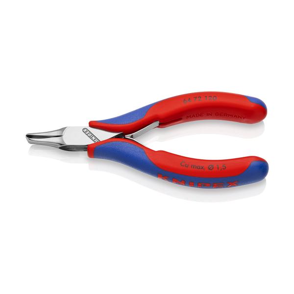 KNIPEX エレクトロニクスエンドカッティングニッパー オブリケ(35°傾斜角度) リセス付き添い人 6472-120