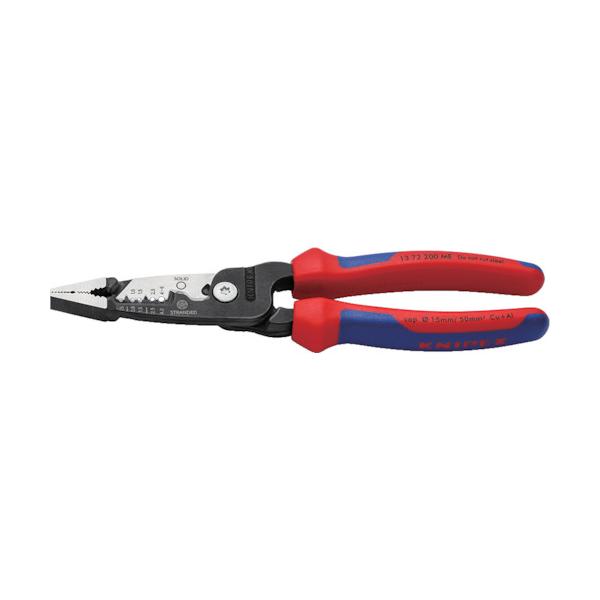 KNIPEX 電工用多機能プライヤー 200mm コンフォートグリップ 1372200ME|工具の楽市
