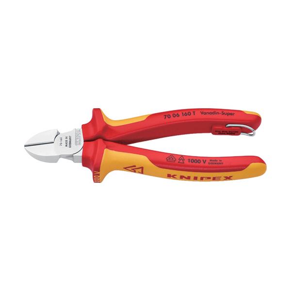 KNIPEX 不成立電気工ニッパー 1000V不成立落っこちる押しとどめる手持ち部分 160粍 7006-160TBK