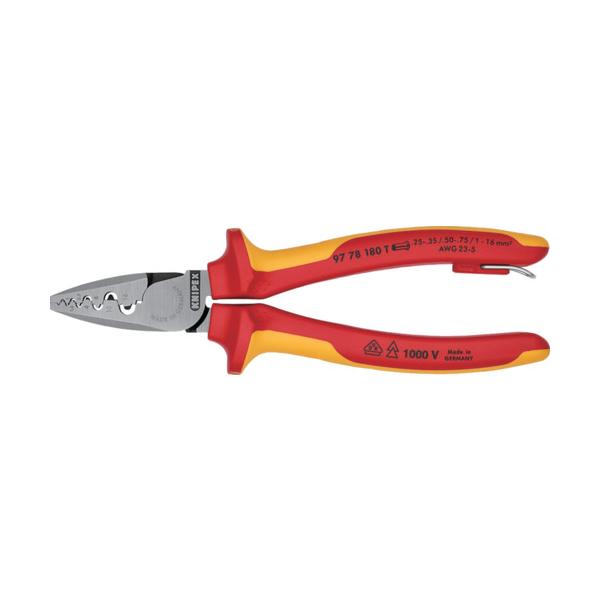 KNIPEX 挙げ句のはて衣袂用不成立圧着プライヤー 1000V不成立 落っこちる押しとどめる 9778-180TBK