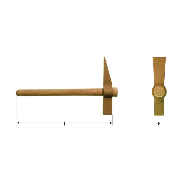 Ampcoスイス 防爆ハンマー 煉瓦 頭長165mm 頭径25mm 質量789g FN0600B｜工具の楽市