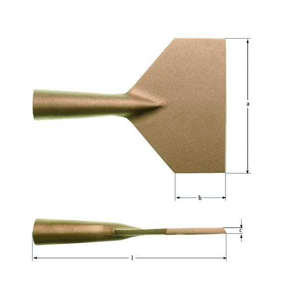 Ampcoスイス 防爆スクレーパー 柄なし 刃幅150×刃長65mm JG0150B