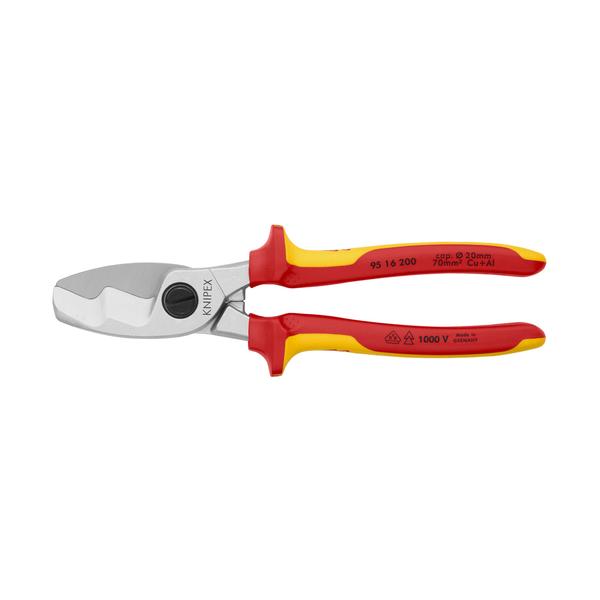 KNIPEX 絶縁ケーブルカッター 1000V絶縁ハンドル 200mm 9516-200