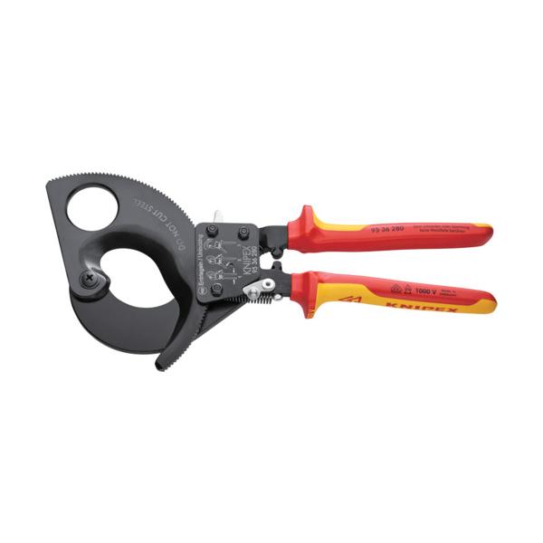 KNIPEX 不成立有線テレビ切り手 1000V(ラチェット式) 280粍 9536-280