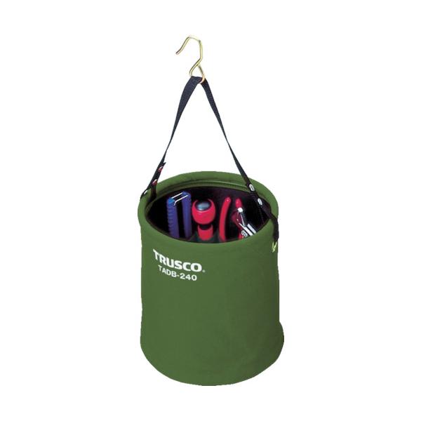 TRUSCO(トラスコ) アタッチメント付電工バケツΦ200X230 オリーブドラブ色 TADB-200-OD