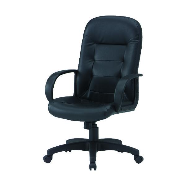 TRUSCO(トラスコ) オフィスチェア レザー張り 黒 T5563 BK
